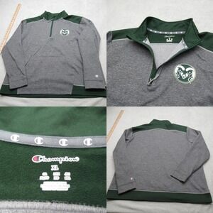Colorado State Rams Sweatshirt Mens XL Champion Gray Fleece 1/4 Zip‎ Pullover